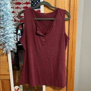 Sleeveless Burgundy Top